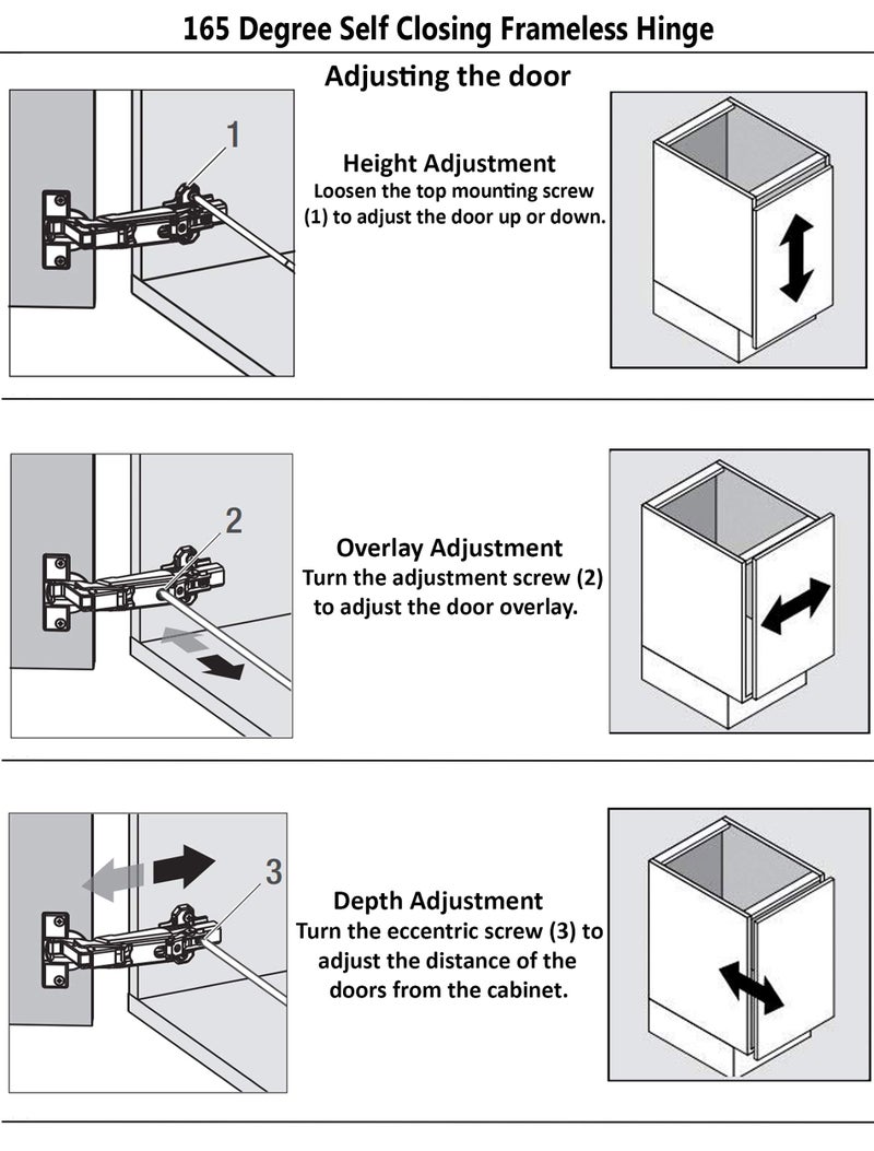 Berta (2 Pack) 165 Degree Lazy Susan Hinge, Frameless, CLIP ON Plate for Easy Installation, Self close, Multi-pivot Concealed hardware for Corner Kitchen Cabinet, Cupboard Folded, Folden Door, Closets - Image 3